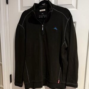 Tommy Bahama Black Zip-Up Sweater